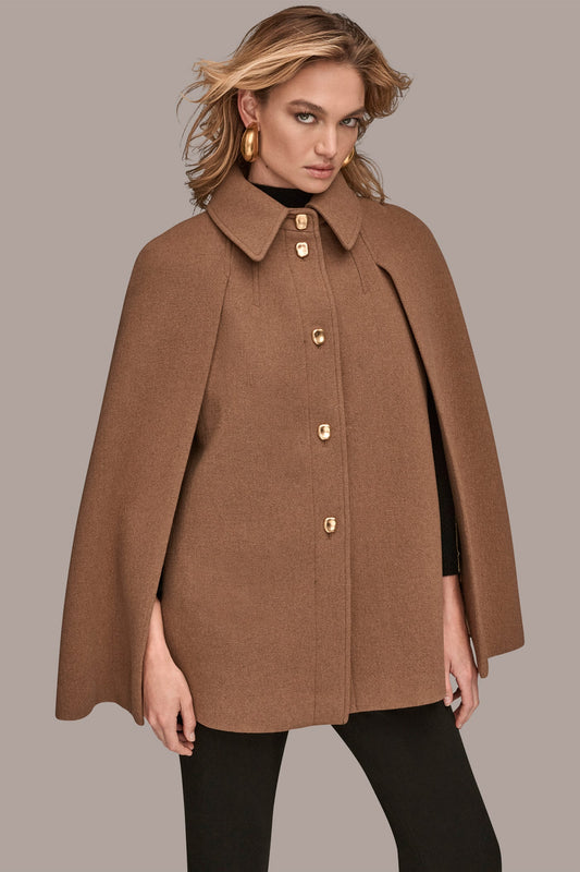 CAPE COAT - CAMEL