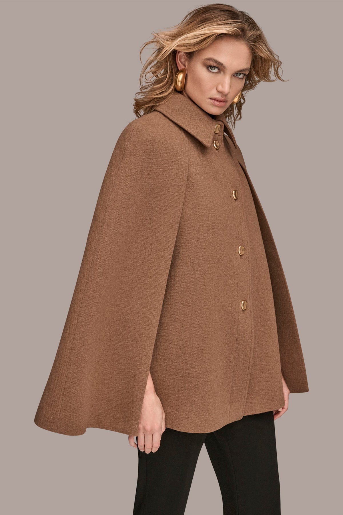 CAPE COAT - CAMEL