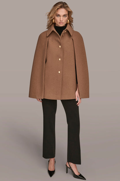 CAPE COAT - CAMEL