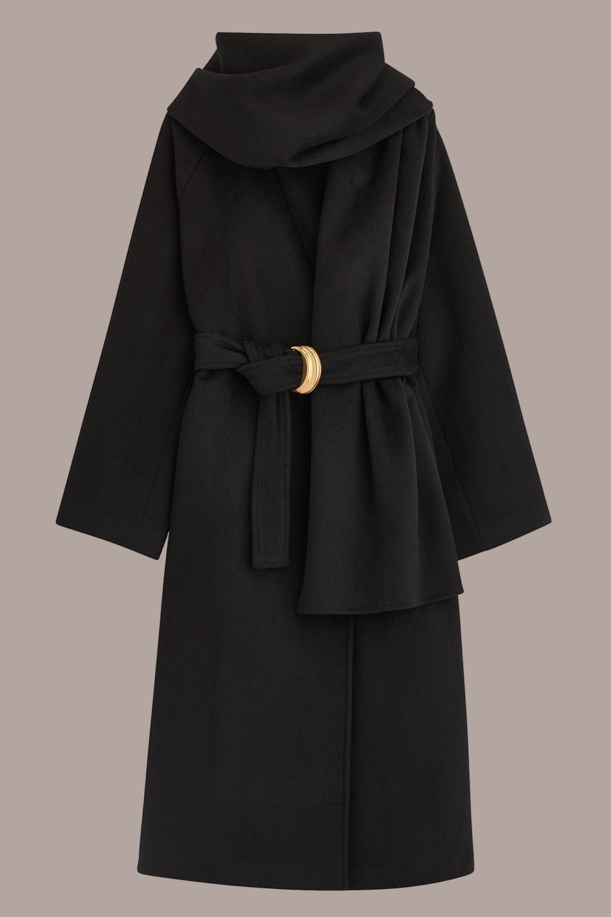 WOOL LONG COAT - Chalk/Black Stripe