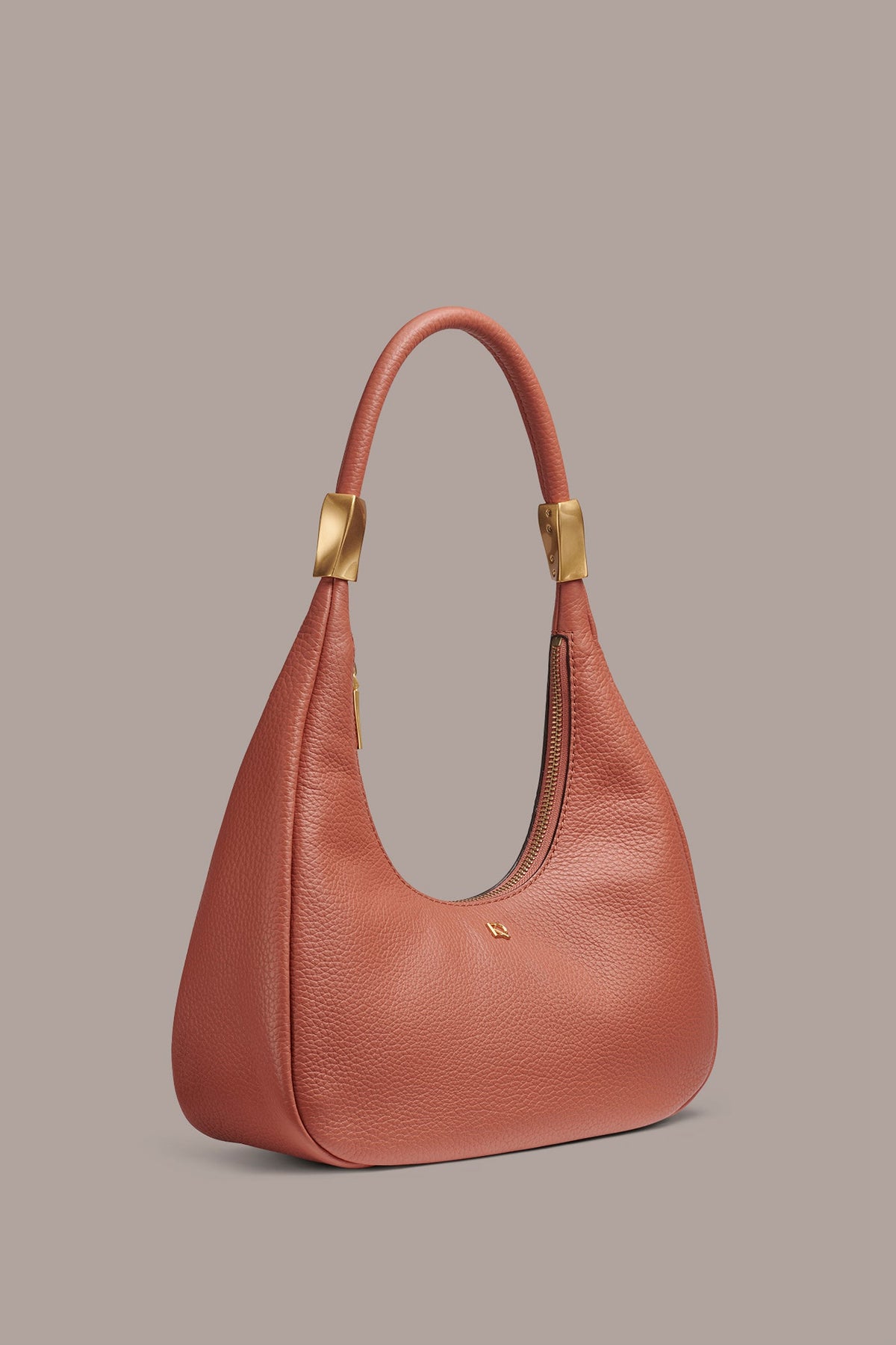 QUOGUE LEATHER SHOULDER BAG - Amber