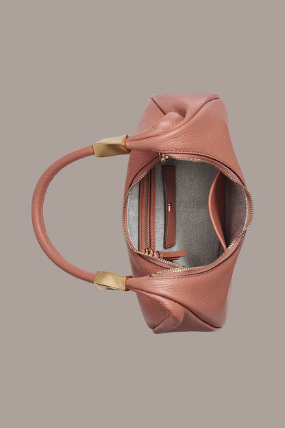 QUOGUE LEATHER SHOULDER BAG - Amber