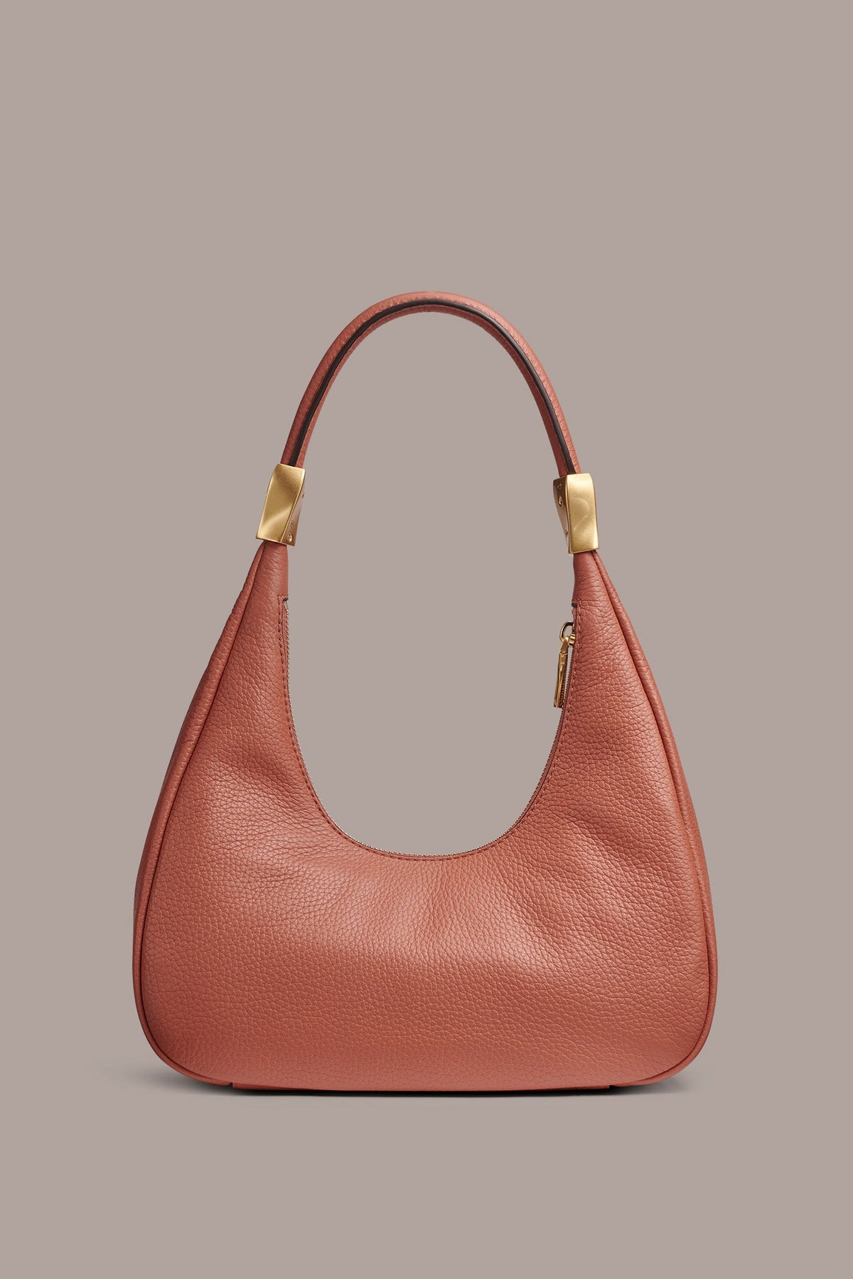 QUOGUE LEATHER SHOULDER BAG - Amber