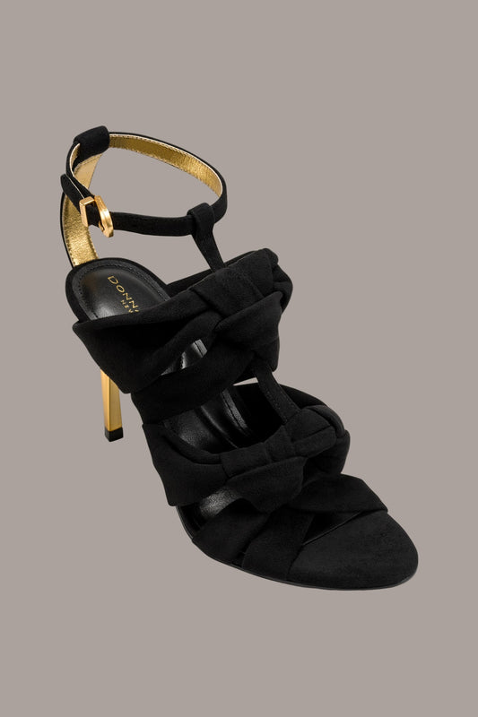 SYNNOVE T-STRAP STILETTO SANDAL - Black