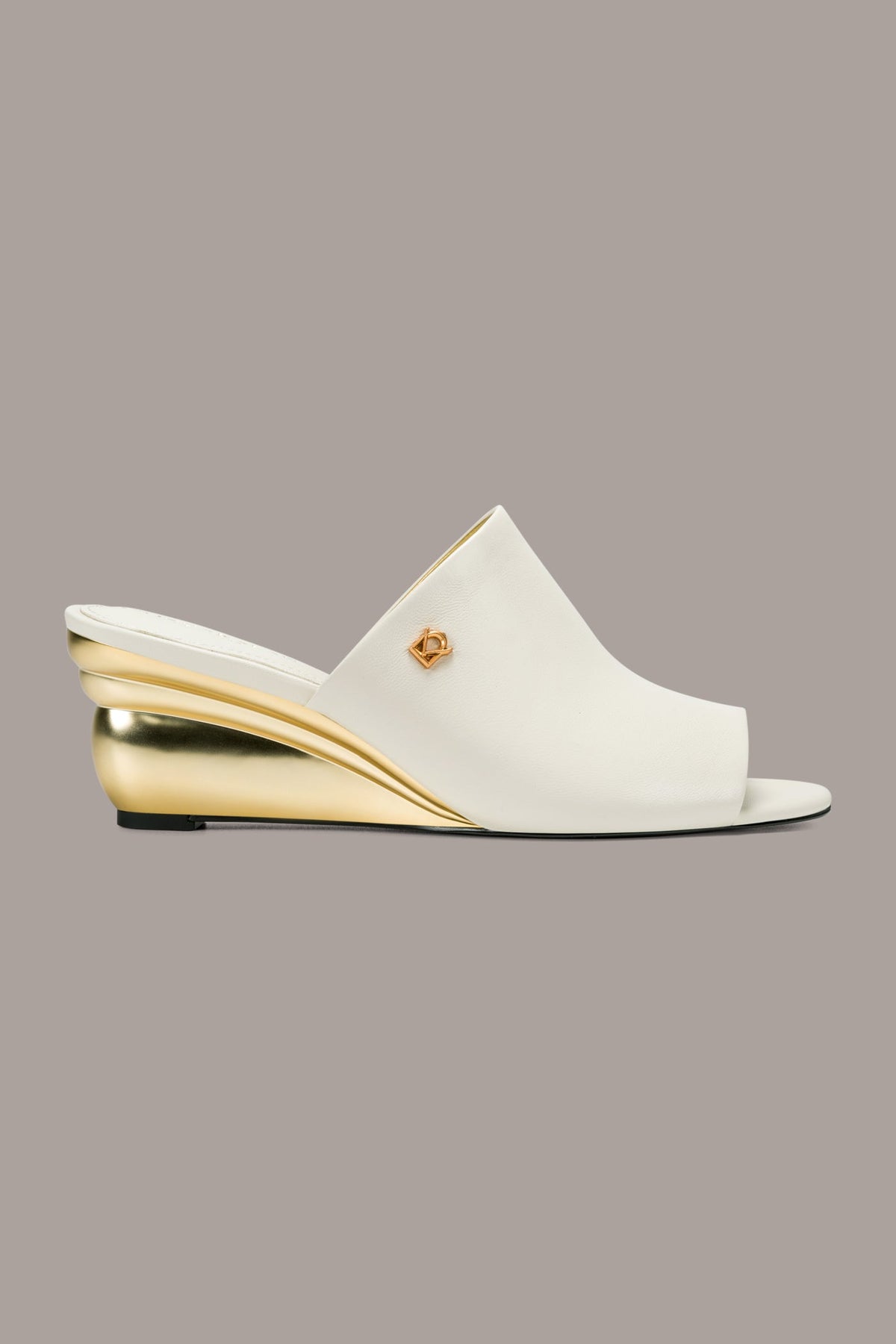 DONNA LEATHER WEDGE MULE SANDAL - Ivory
