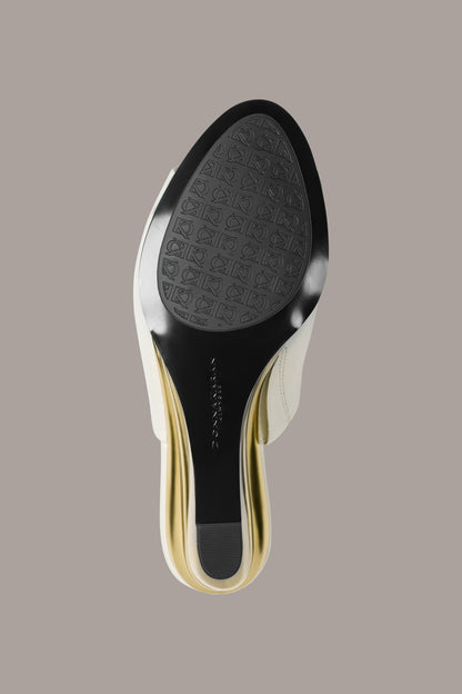 DONNA LEATHER WEDGE MULE SANDAL - Ivory