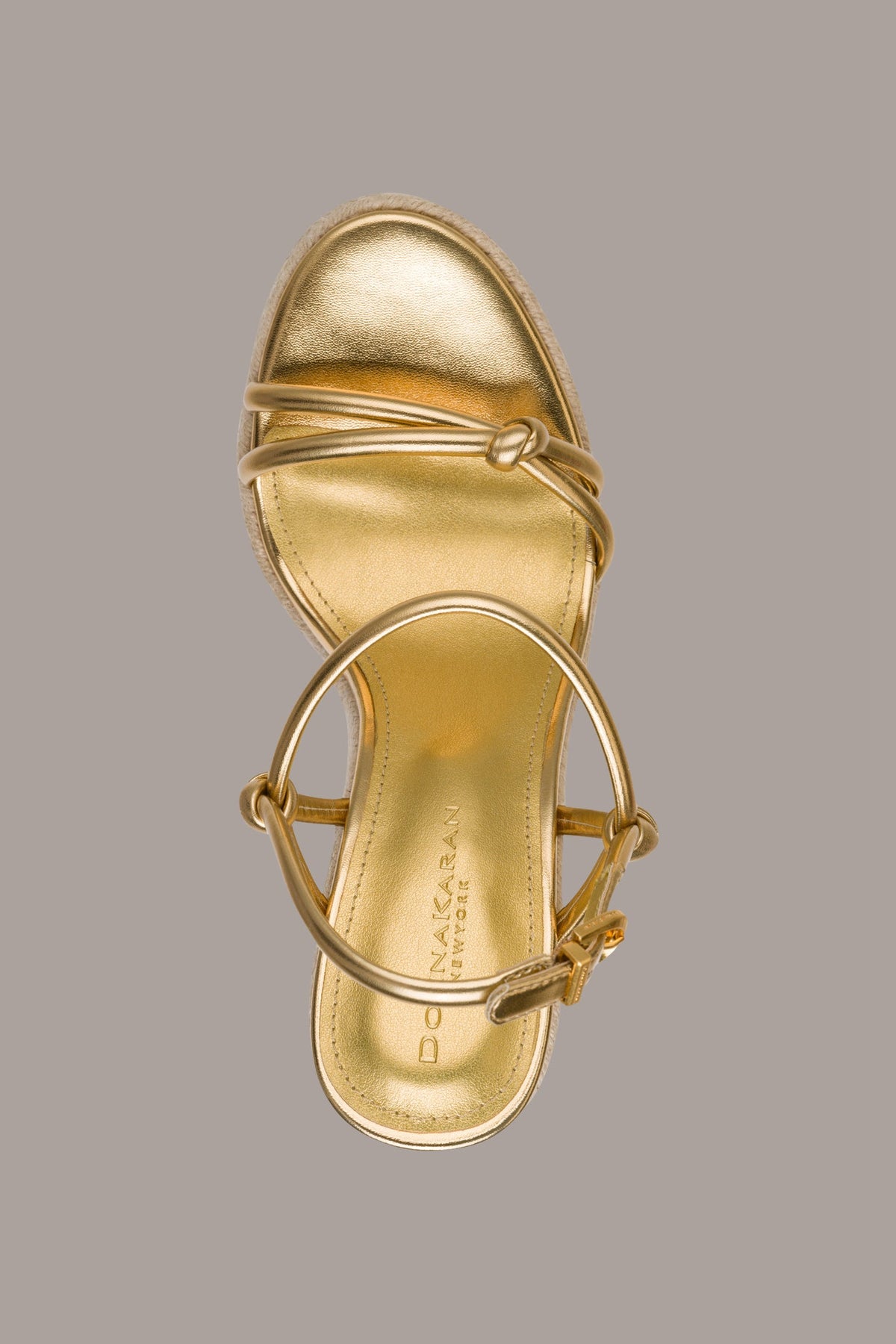 YVETTE ESPADRILLE WEDGE SANDAL - Gold