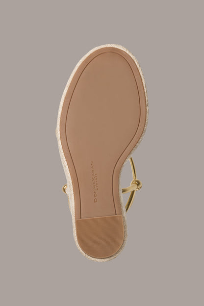 YVETTE ESPADRILLE WEDGE SANDAL - Gold