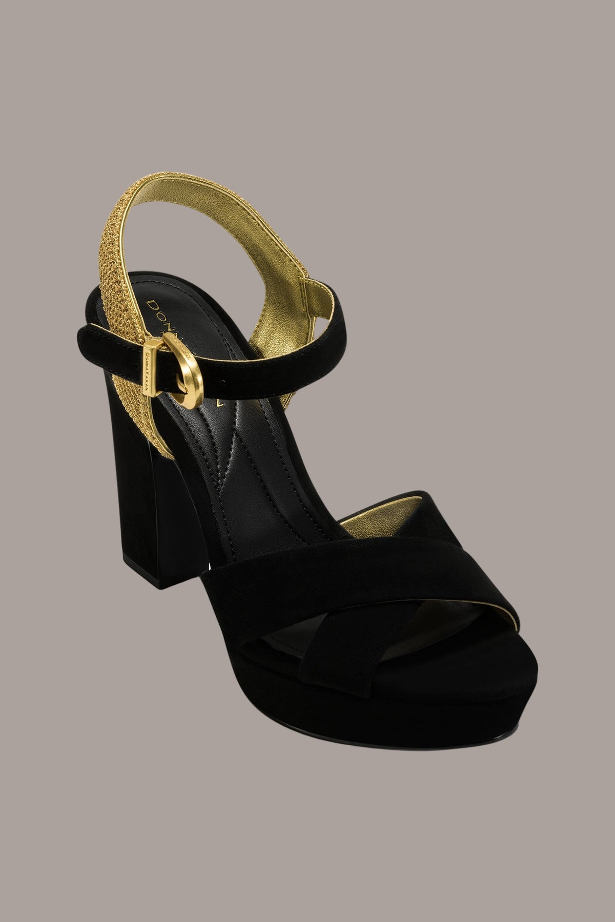 STEFANIA PLATFORM SANDAL - Black / Gold