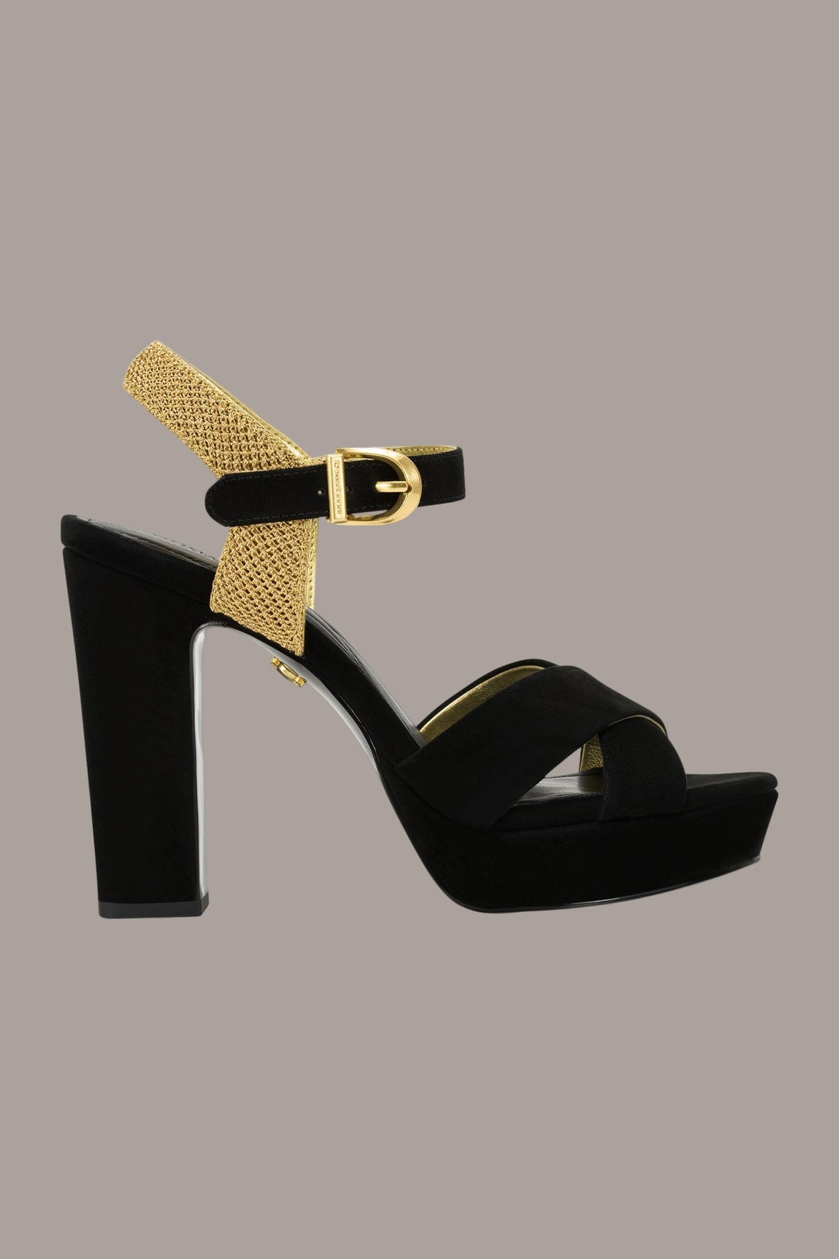 STEFANIA PLATFORM SANDAL - Black / Gold