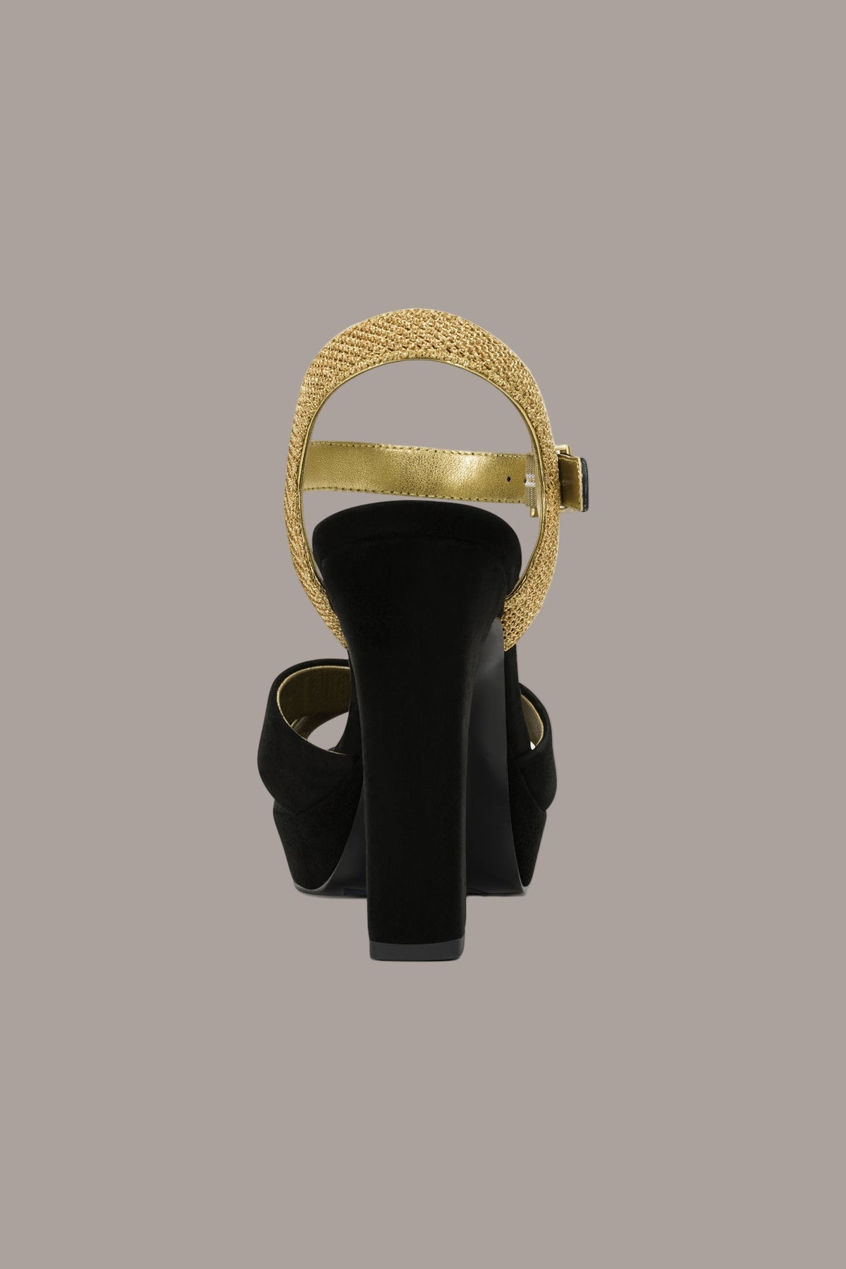 STEFANIA PLATFORM SANDAL - Black / Gold