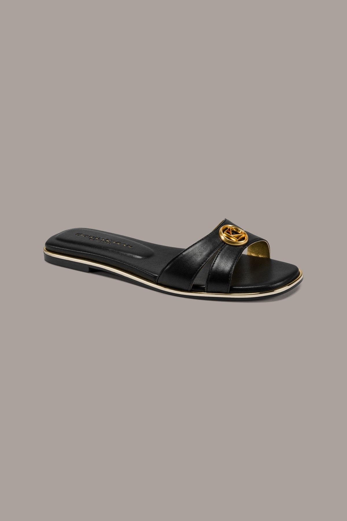 HALO SQUARE-TOE SLIDE SANDAL - Black