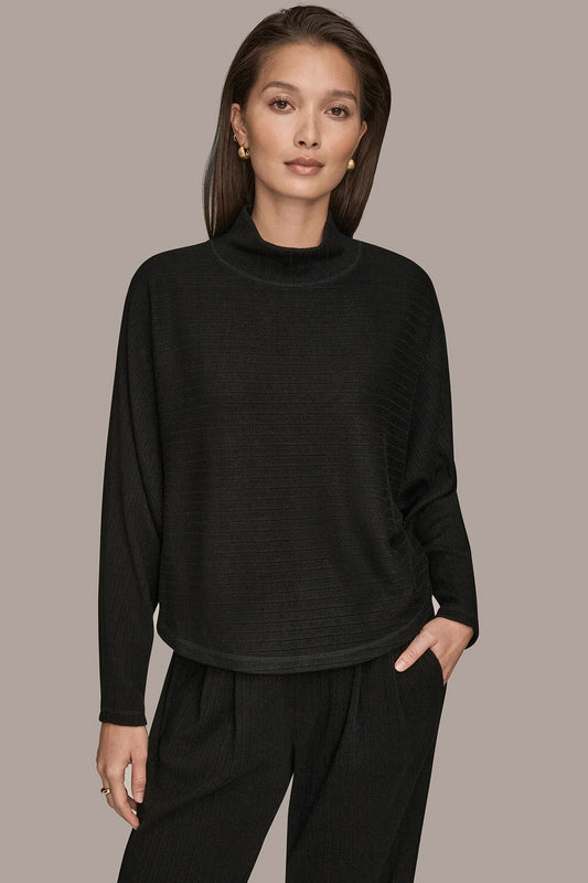 MOCK-NECK TOP - Black