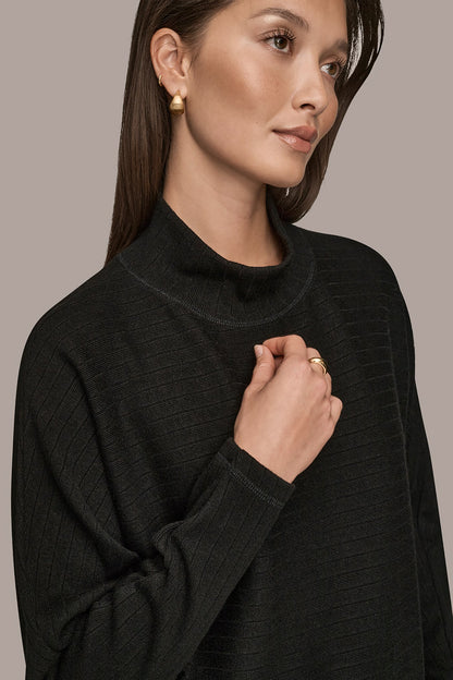 MOCK-NECK TOP - Black