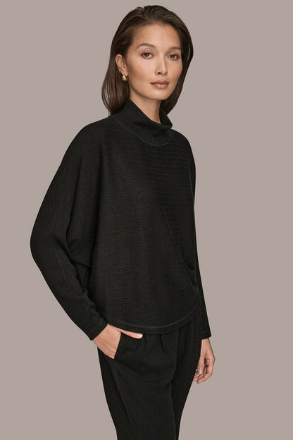 MOCK-NECK TOP - Black
