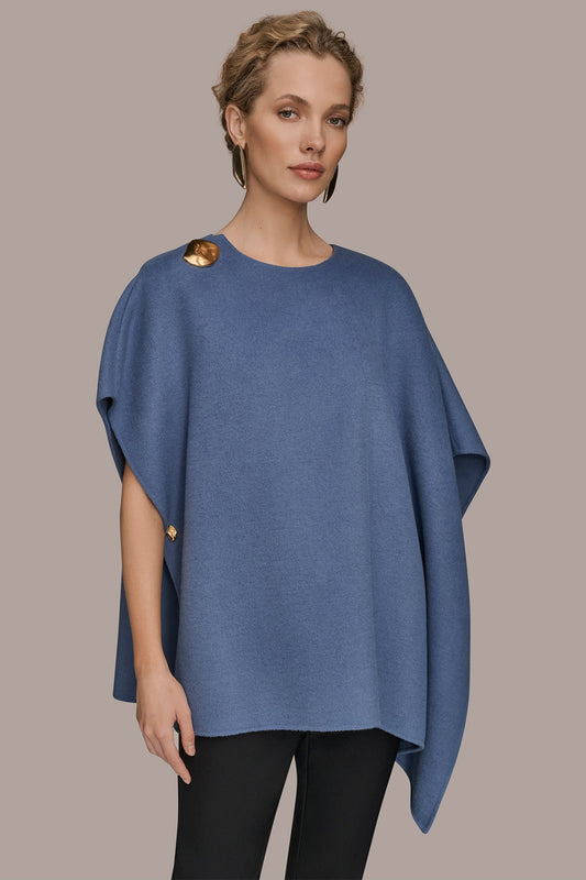 BUTTON-EMBELLISHED WOOL-BLEND CAPE - TEMPEST