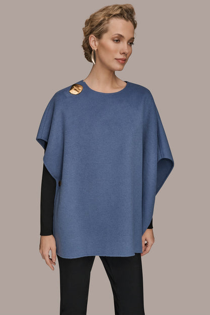 BUTTON-EMBELLISHED WOOL-BLEND CAPE - TEMPEST