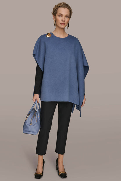 BUTTON-EMBELLISHED WOOL-BLEND CAPE - TEMPEST