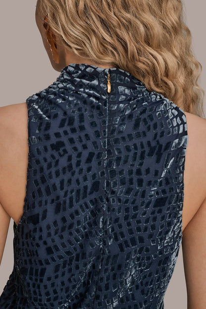 HIGH-NECK BURNOUT TOP - DARK TEMPEST