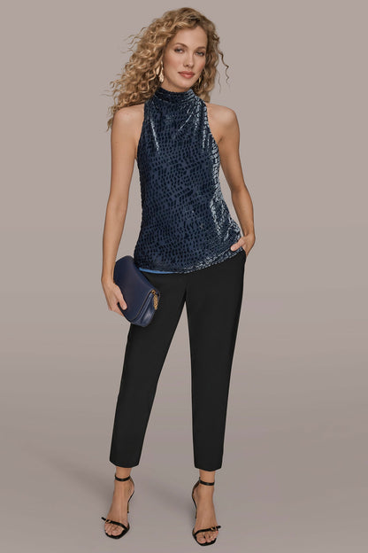 HIGH-NECK BURNOUT TOP - DARK TEMPEST