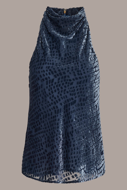 HIGH-NECK BURNOUT TOP - DARK TEMPEST