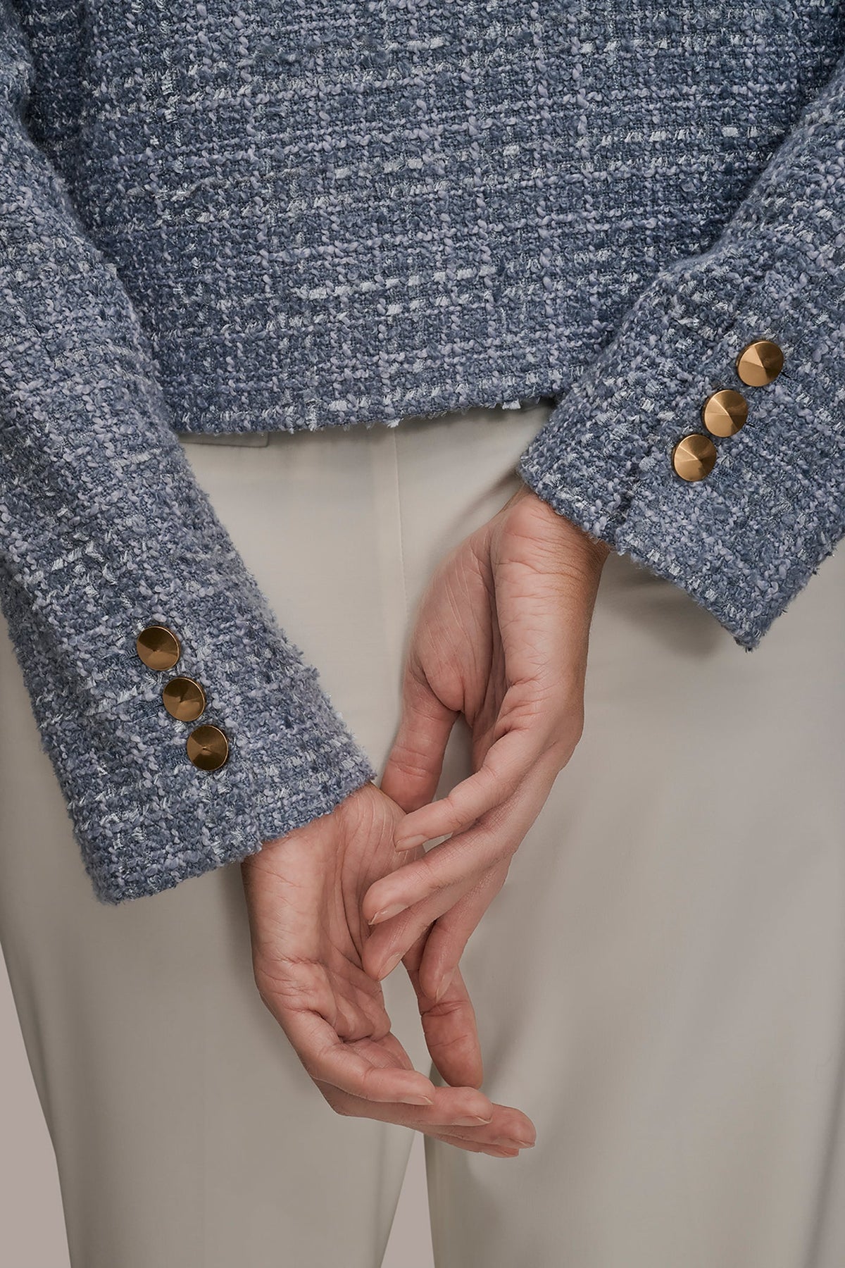 CROPPED DOUBLE-BREASTED FRINGED TWEED JACKET - TEMPEST