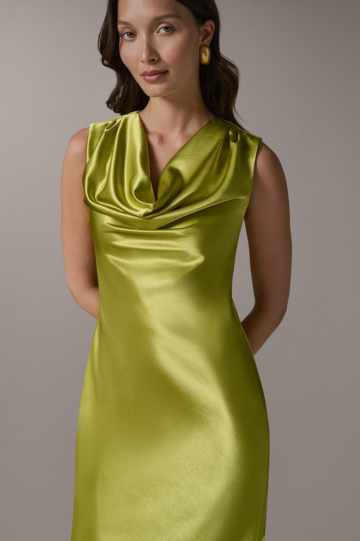 SLEEVELESS COWL-NECK GOWN - Summer Citron