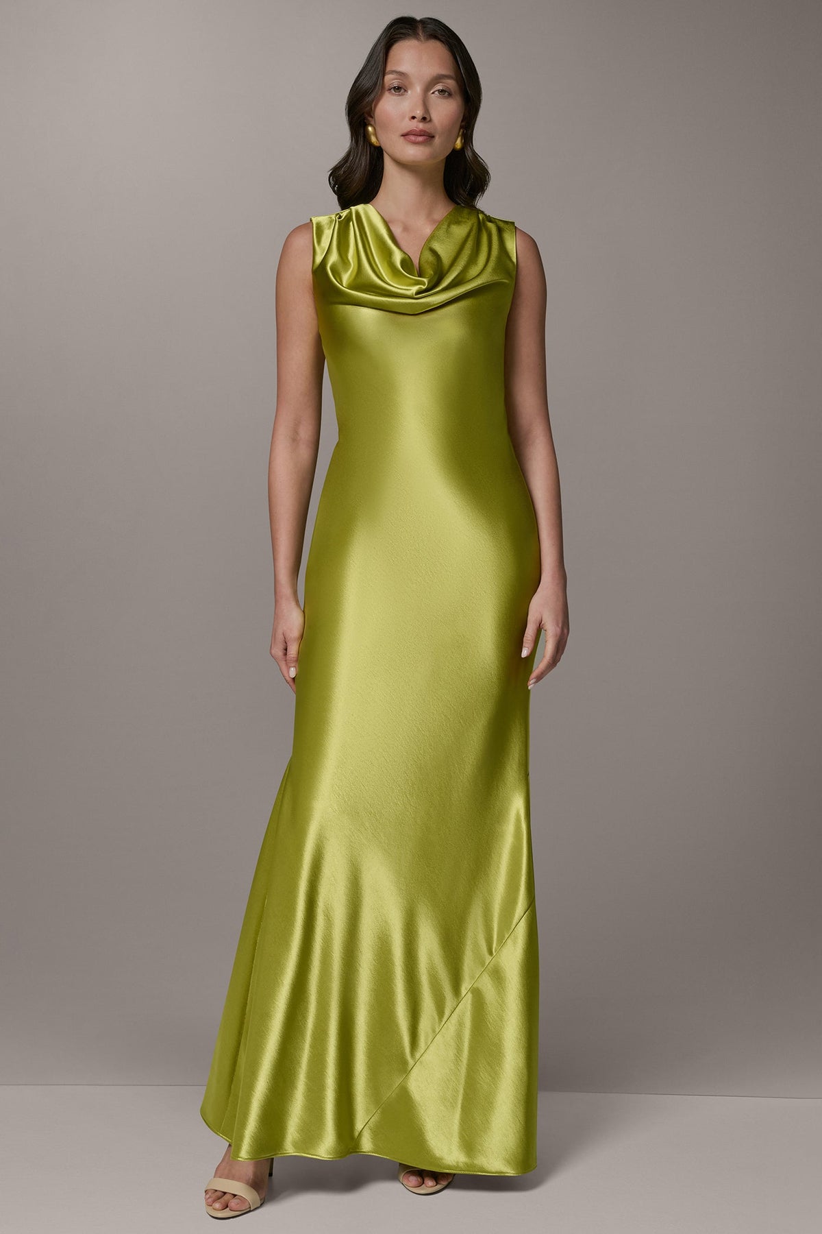 SLEEVELESS COWL-NECK GOWN - Summer Citron