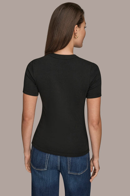 SHORT SLEEVE CREW NECK TEE - Black