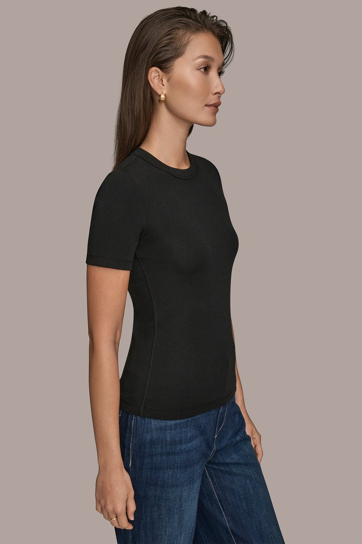 SHORT SLEEVE CREW NECK TEE - Black