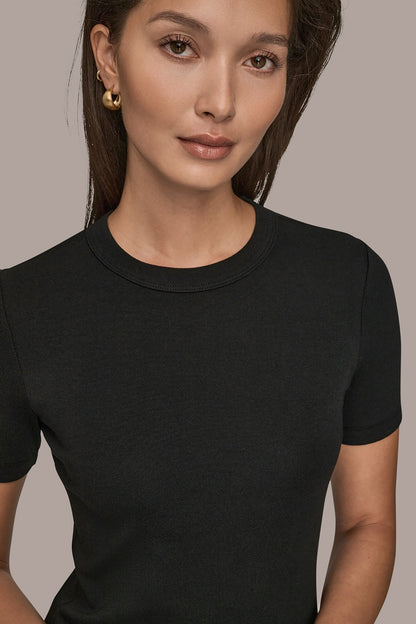 SHORT SLEEVE CREW NECK TEE - Black