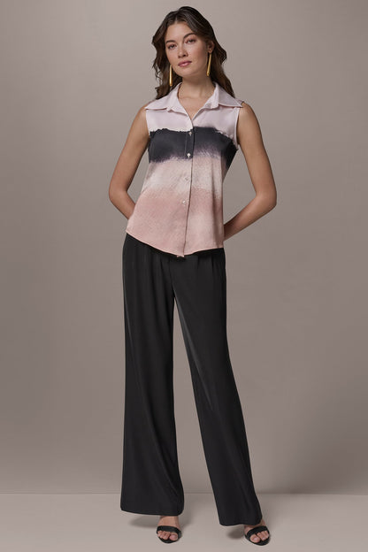 SLEEVELESS HIGH-LOW BLOUSE - Umbria/Black Multi