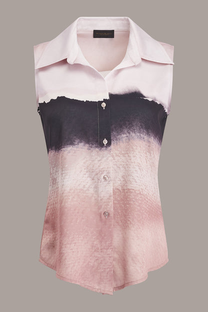SLEEVELESS HIGH-LOW BLOUSE - Umbria/Black Multi