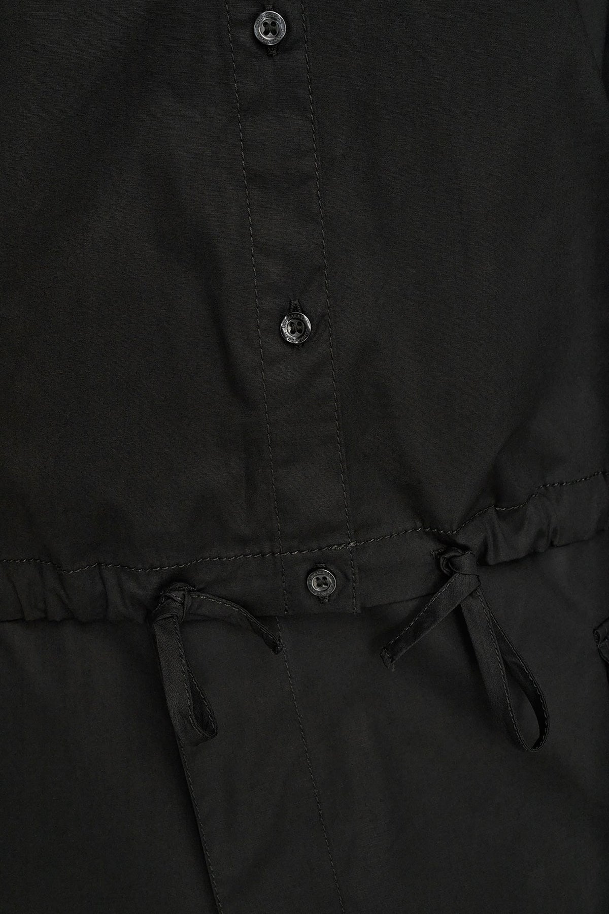 HOODED BUTTON-DOWN SHIRT - Black