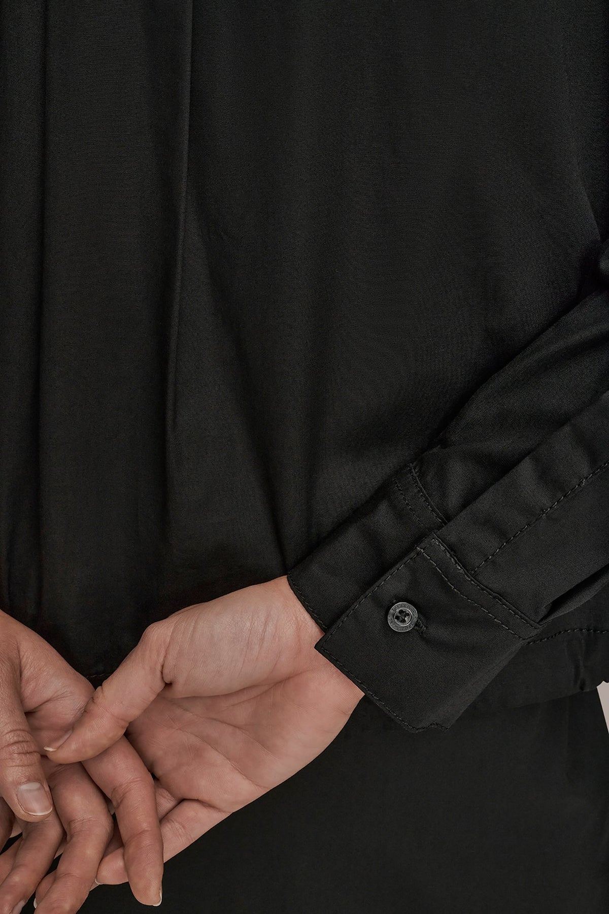 HOODED BUTTON-DOWN SHIRT - Black