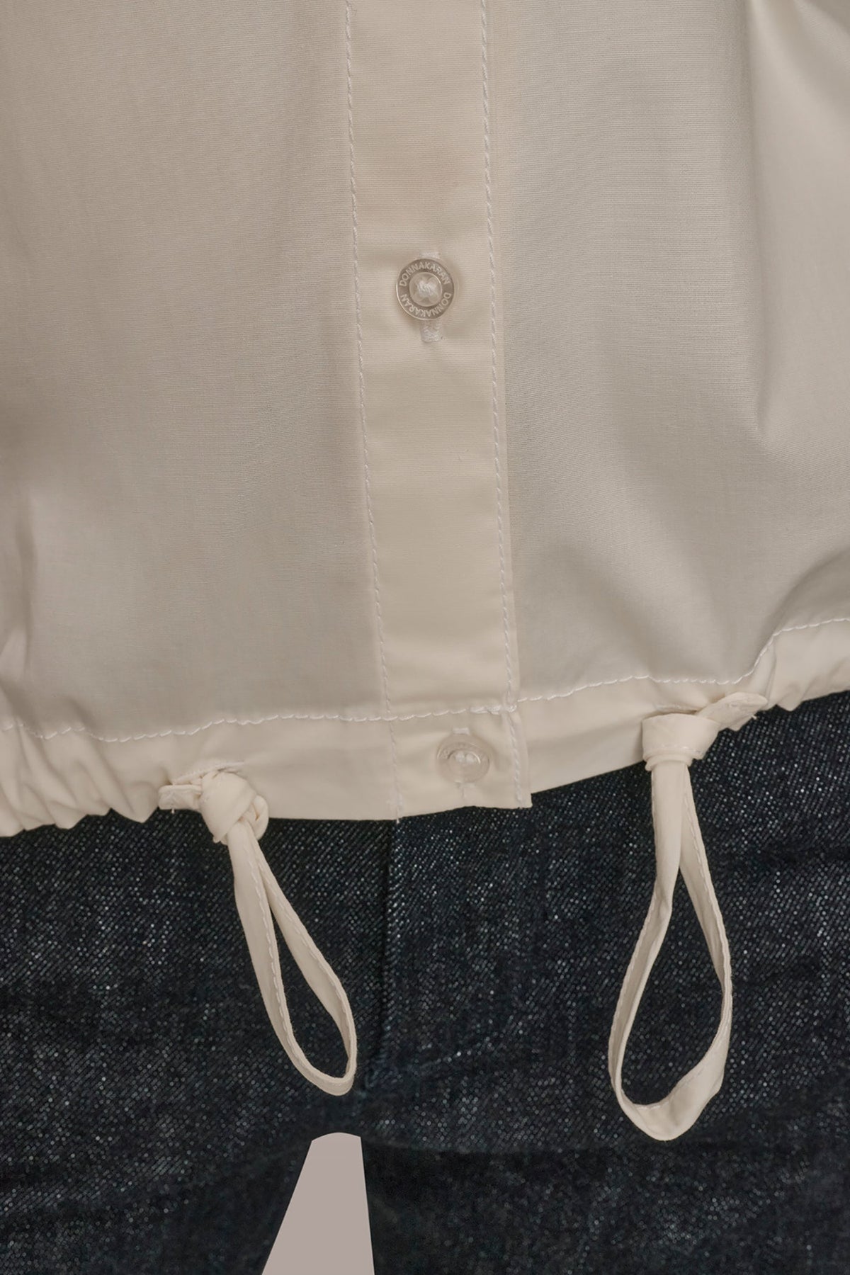 HOODED BUTTON-DOWN SHIRT - CREAM