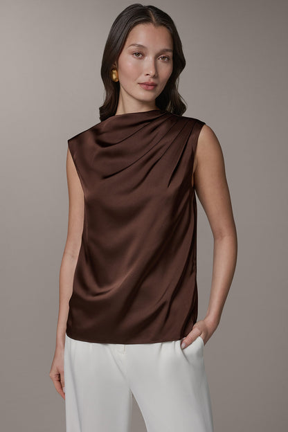 PLEATED SHOULDER BLOUSE - Canyon