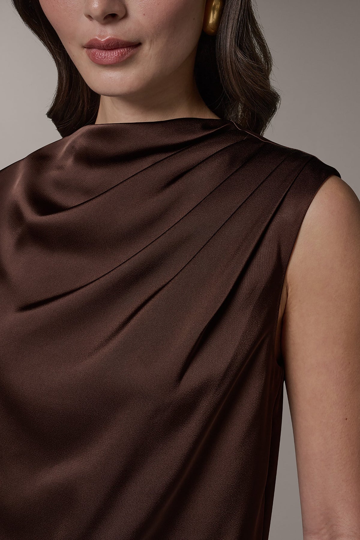PLEATED SHOULDER BLOUSE - Canyon