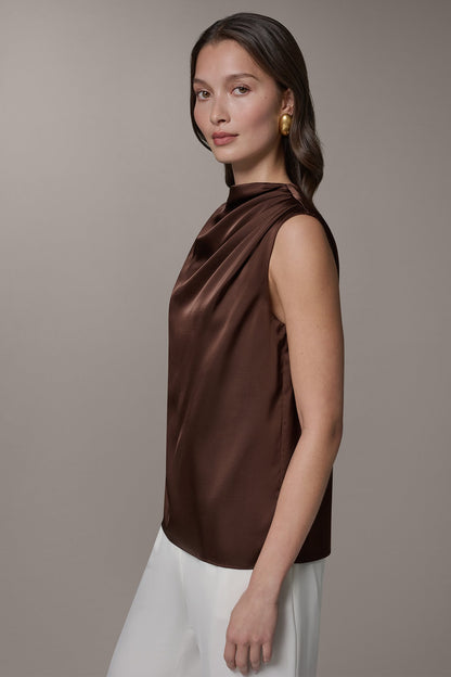 PLEATED SHOULDER BLOUSE - Canyon