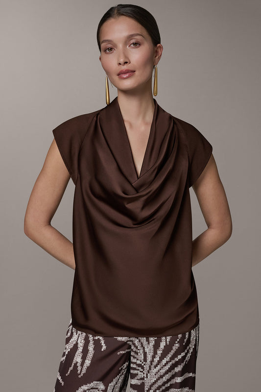 CAP SLEEVE MIXED MEDIA TOP - Canyon