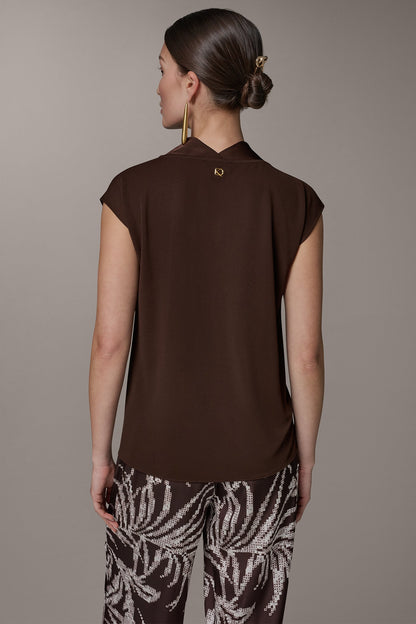 CAP SLEEVE MIXED MEDIA TOP - Canyon