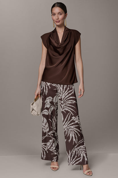 CAP SLEEVE MIXED MEDIA TOP - Canyon