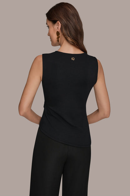 ASYMMETRIC HEM BLOUSE - Black