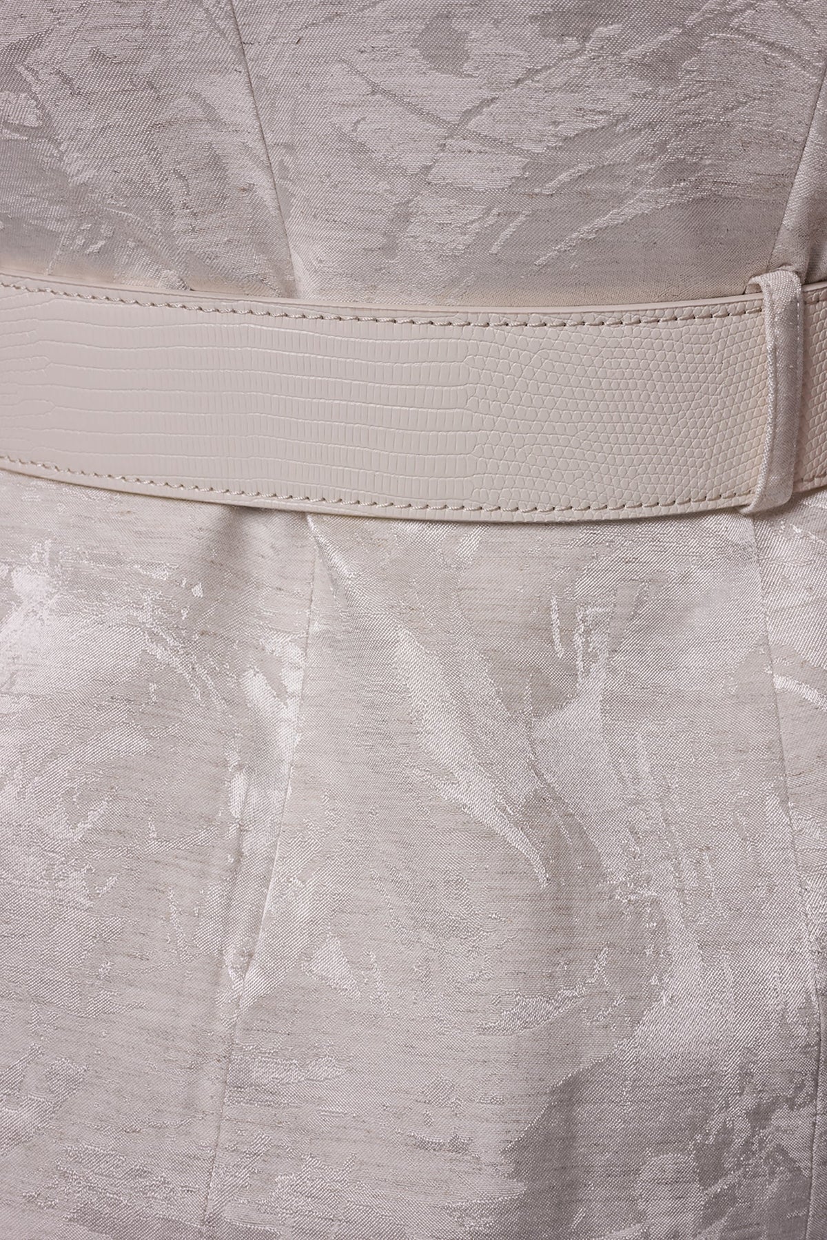 CROPPED CROSSOVER SUIT VEST - Light Flax