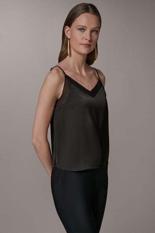SLEEVELESS V-NECK CAMI - Black