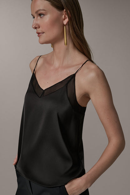 SLEEVELESS V-NECK CAMI - Black