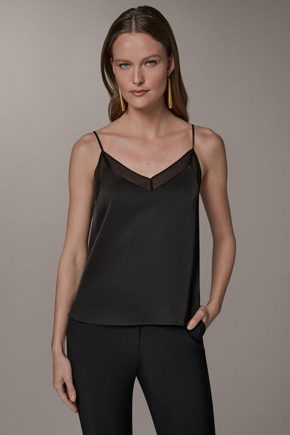 SLEEVELESS V-NECK CAMI - Black
