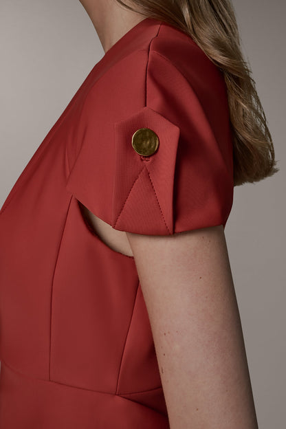 SHORT SLEEVE PEPLUM TOP - Sunbaked