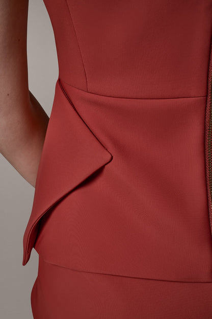 SHORT SLEEVE PEPLUM TOP - Sunbaked