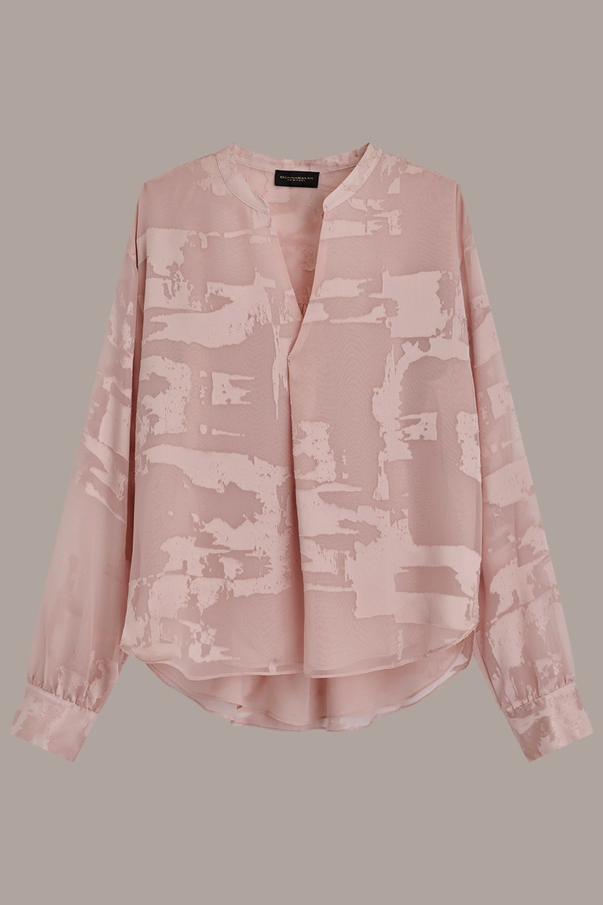 ABSTRACT BURNOUT BLOUSE - Snow Petal